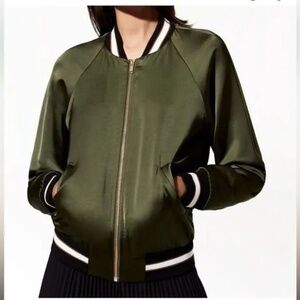 Babaton Chelsey Satin Bomber Jacket